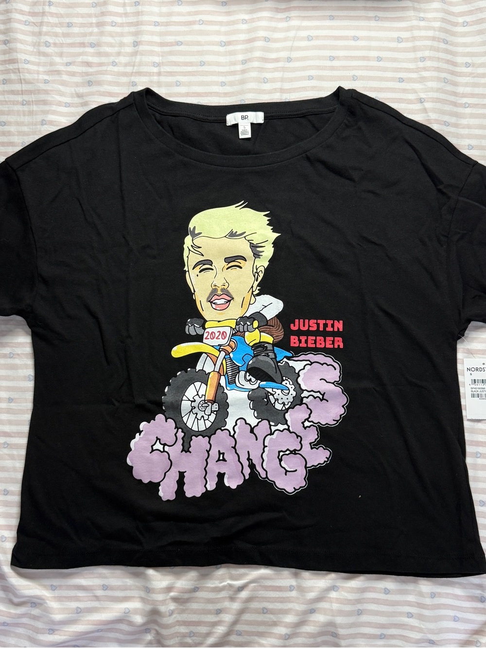 Justin Bieber 'Changes' Graphic Tee with Colorful Moto Art